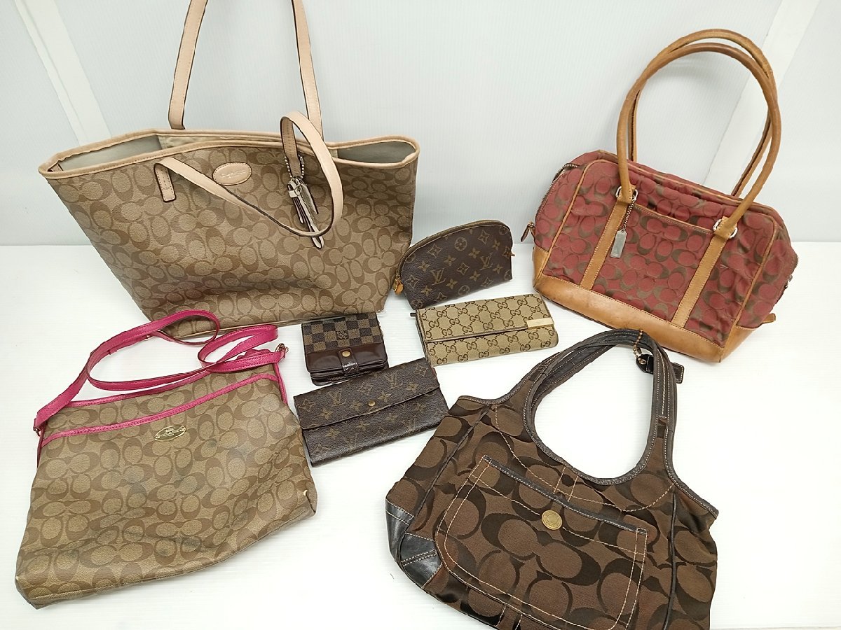 [14C-59-002-2] ブランドバッグ 財布 まとめ売り COACH コーチ GUCCI グッチ LOUIS VUITTON ルイ・ヴィトン ジャンク
