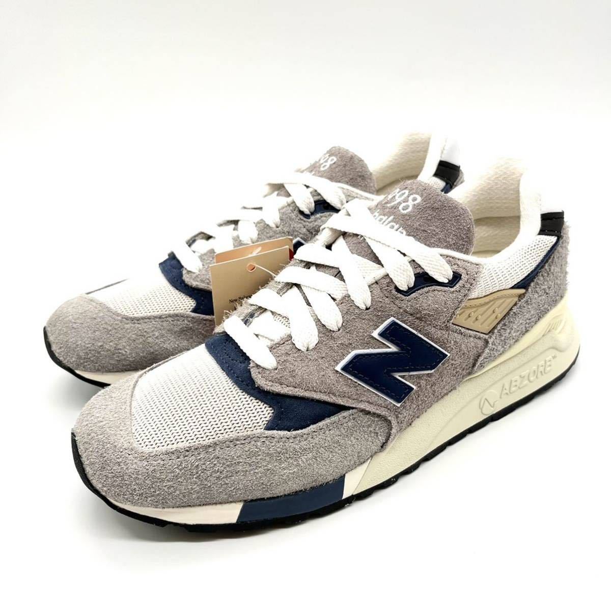 New Balance(ニューバランス) U998TA 26.5cm USA製 アメリカ製 グレー×ネイビー スニーカー ABZORB 990 スウェードレザー 新品箱付き