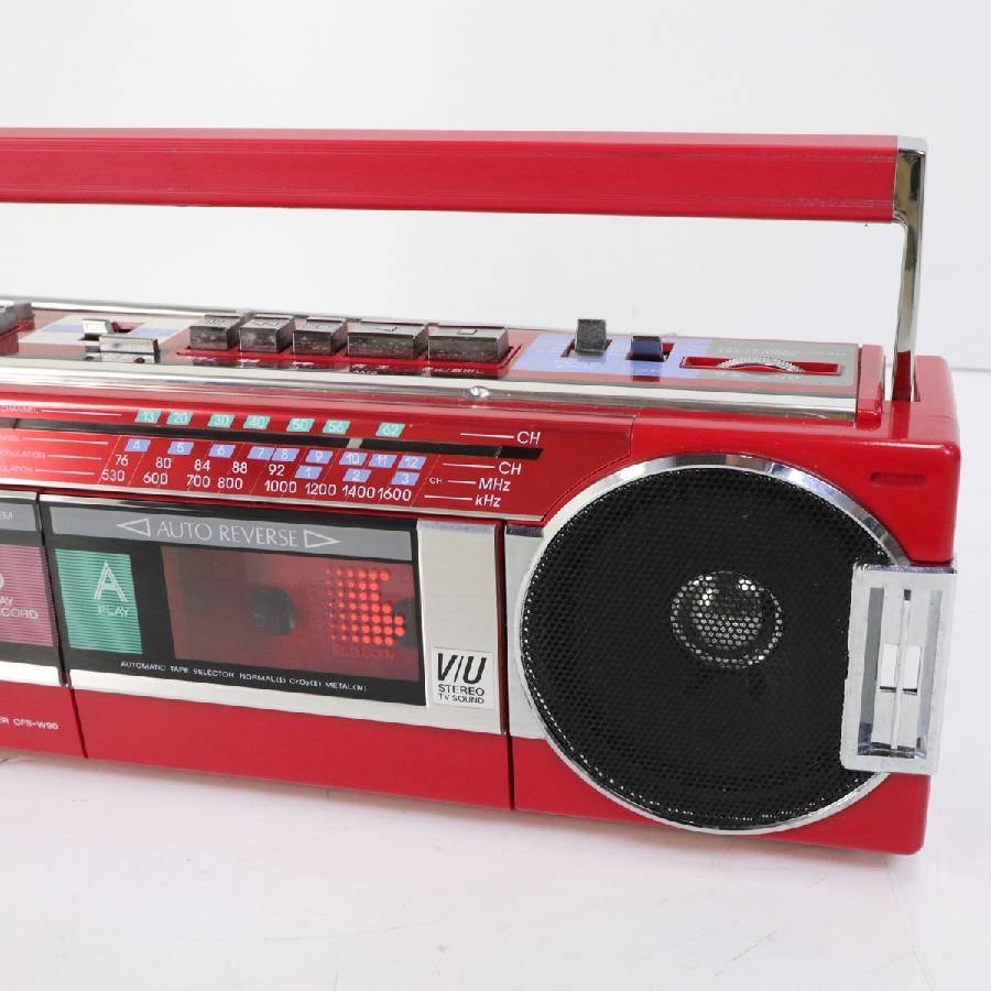 ☆SONY ソニー 昭和レトロ ダブルラジカセ CFS-W90 赤☆ラジオ