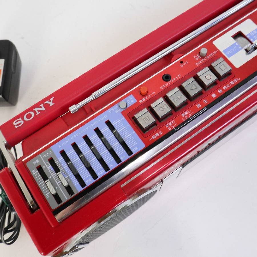 ☆SONY ソニー 昭和レトロ ダブルラジカセ CFS-W90 赤☆ラジオ