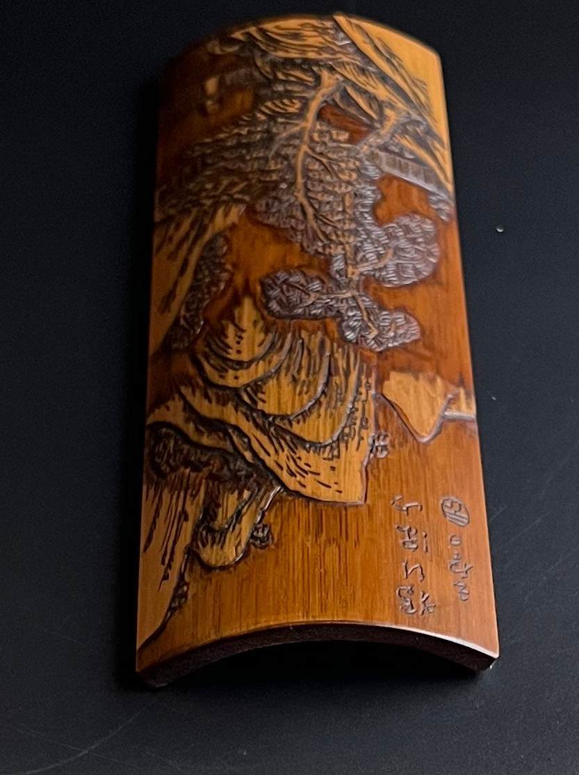 煎茶道具 山水浮彫茶合 仙媒 茶量 (独行深山) 【公式通販】