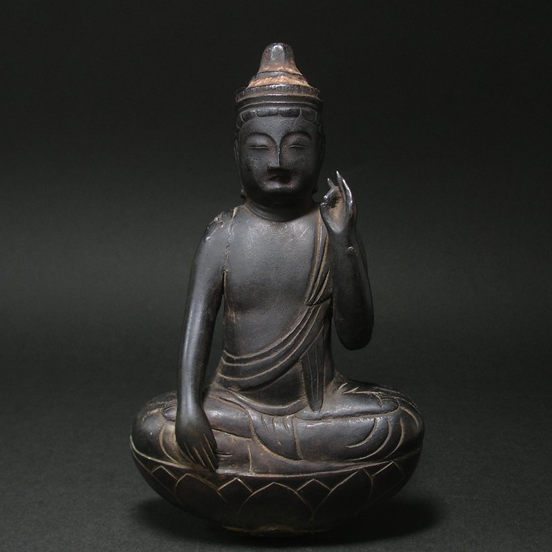 時代 時代仏像 黒漆厨子 漆塗 木彫 観音菩薩 観音様 仏像佛像仏教 【