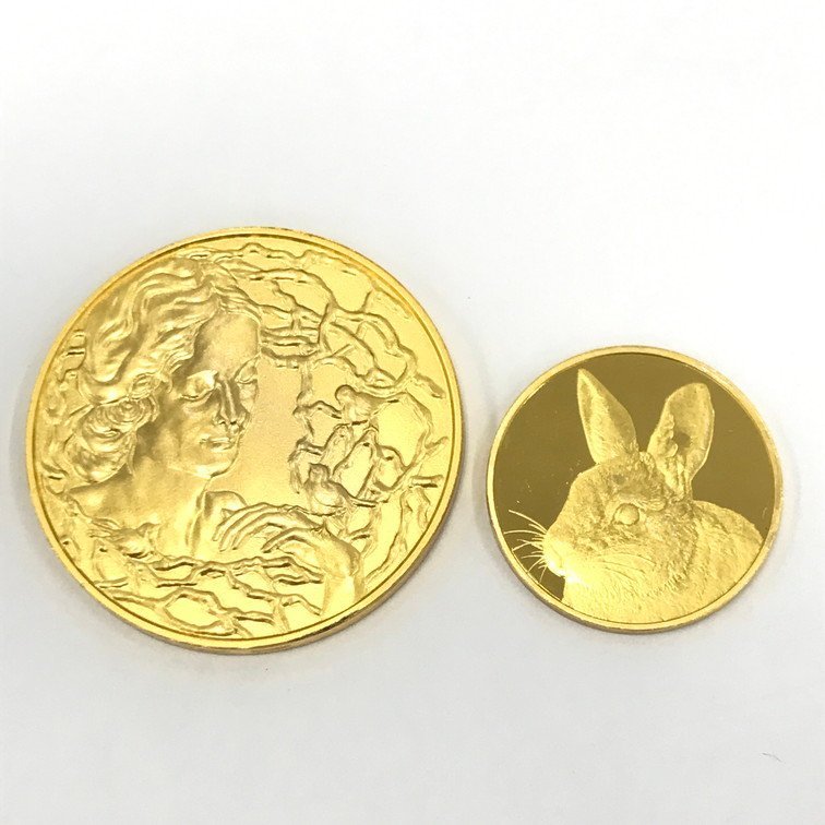 K24 純金 徳力 干支カード 1g 2枚まとめ 総重量5.3g【BJAQ0063】 徳力