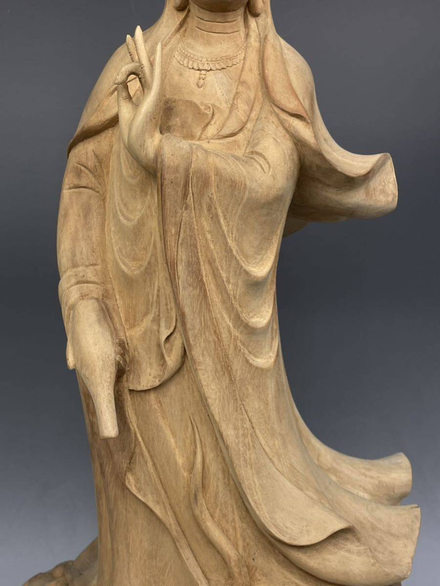 仏像 龍 木彫り 観音像彫刻 ツゲ [U66らと](仏像 仏教美術 木彫 龍