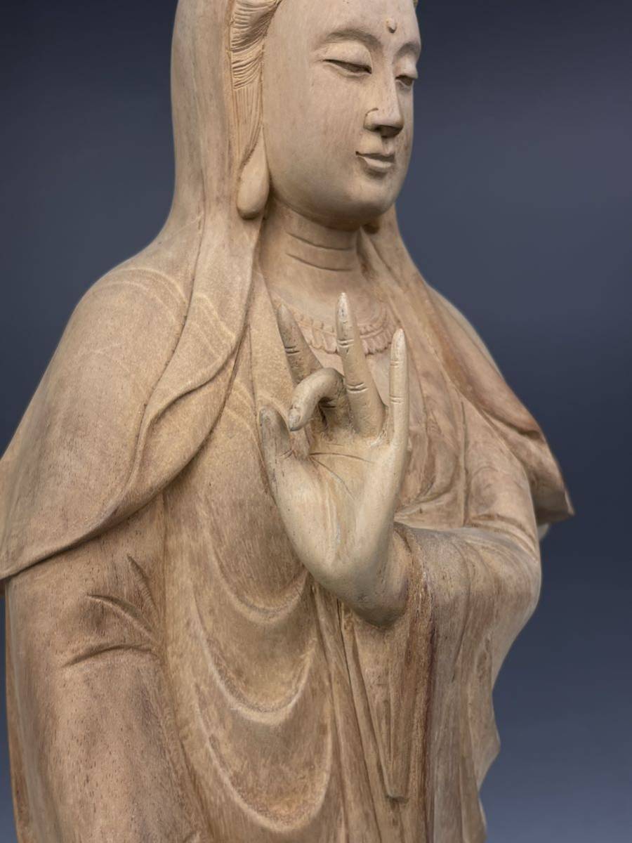 仏像 龍 木彫り 観音像彫刻 ツゲ [U66らと](仏像 仏教美術 木彫 龍