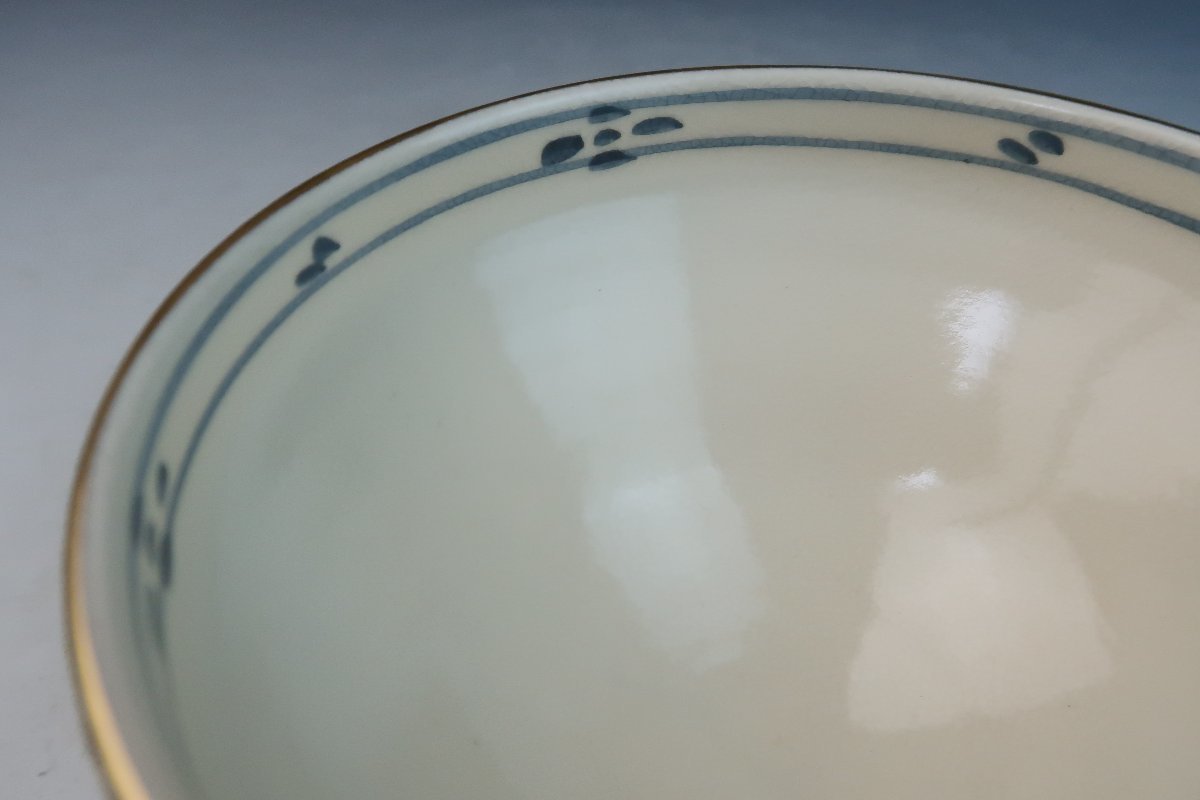 京焼 橋本永豊 染錦 色絵金彩 七宝文唐子図 コマ型 数茶碗 抹茶碗 10客