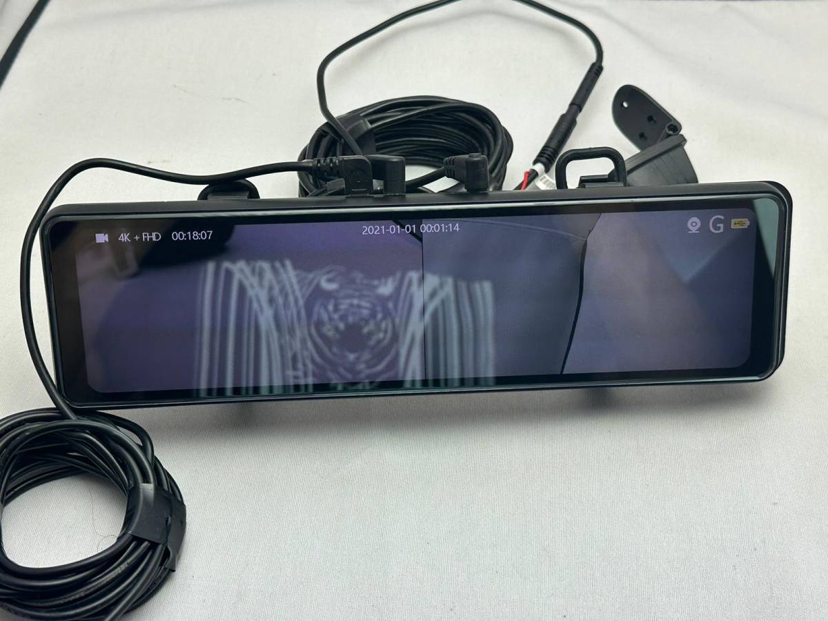 4K ドライブレコーダー ミラー型 11インチ GPS搭載 170°広角 XTU GPS