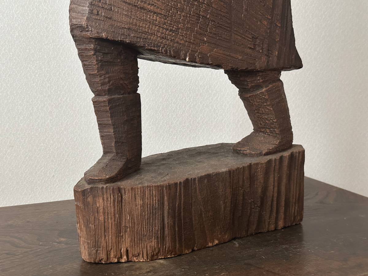 瀧口政満 木彫 大型作品 高さ77cm 北海道美術 アイヌ 阿寒湖 /検 砂澤