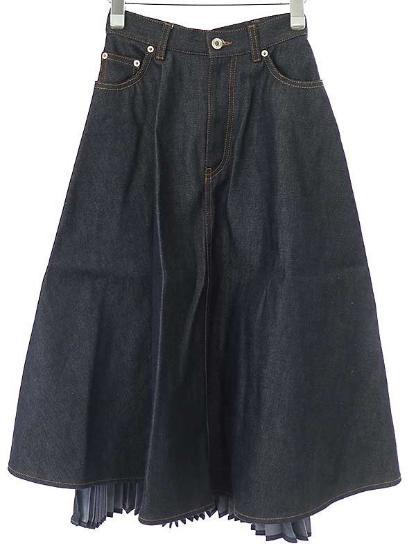LOEWE ロエベ 20AW デニムプリーツフレアスカート インディゴ 36  
