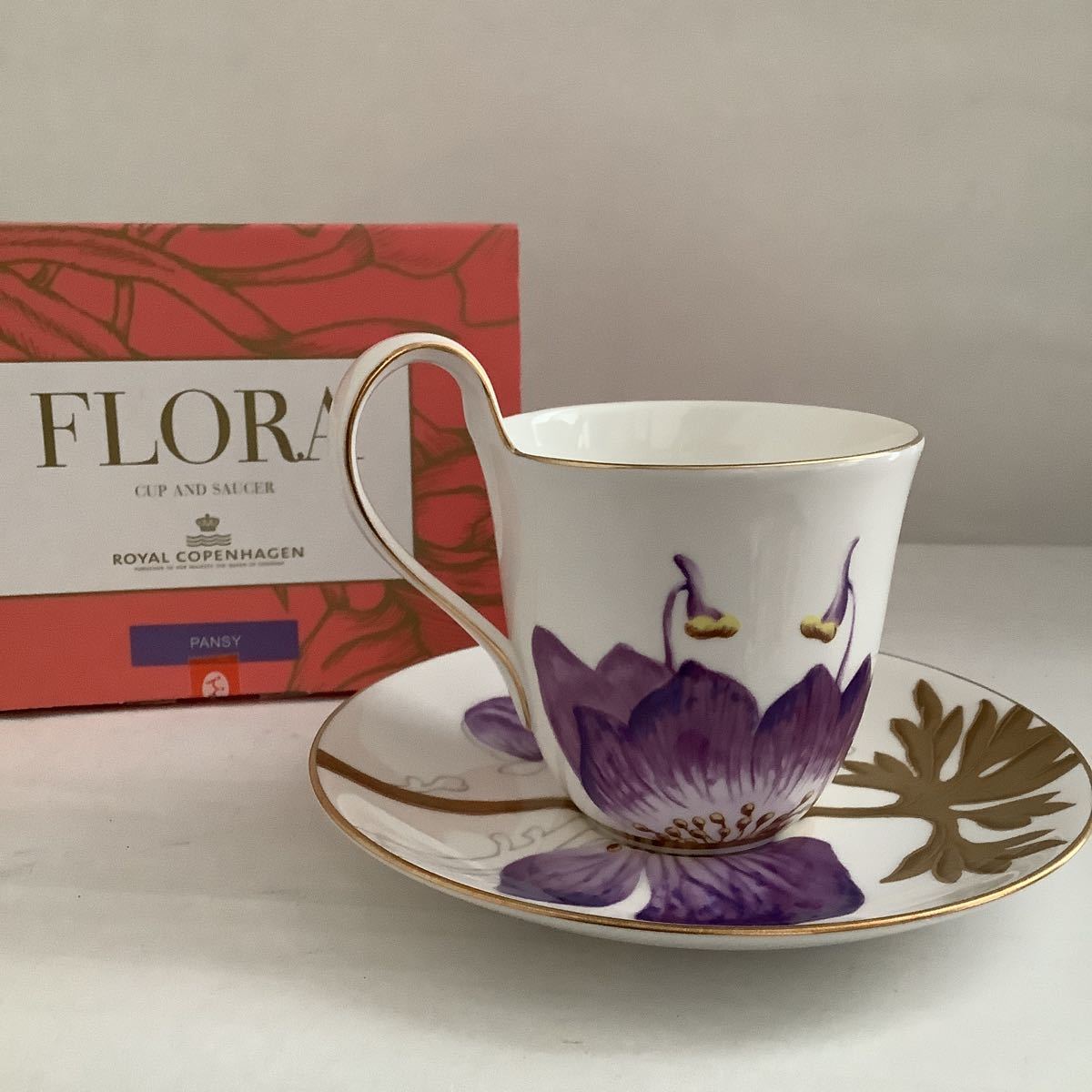 ロイヤルコペンハーゲン フローラ ハイハンドルカップ&ソーサー アイリス 270ml 新品 