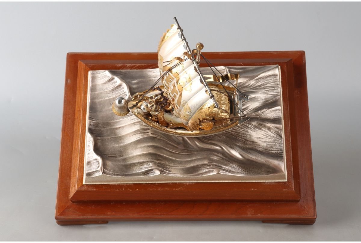 S- 33銀製 宝船「STERLING960」刻印有り 重量（約）141.8g 関 武比古