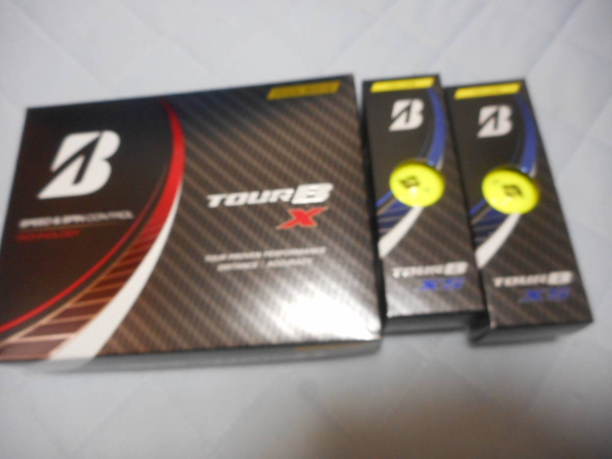 ☆ブリヂストンゴルフ　TOUR-B (X)１ダース＋(XS)2スリーブ　パールホワイトとイエロー☆