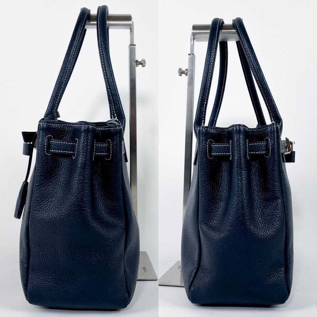 極美品》限定色 傳濱野 ミーティア レザー トートバッグ ナイト  