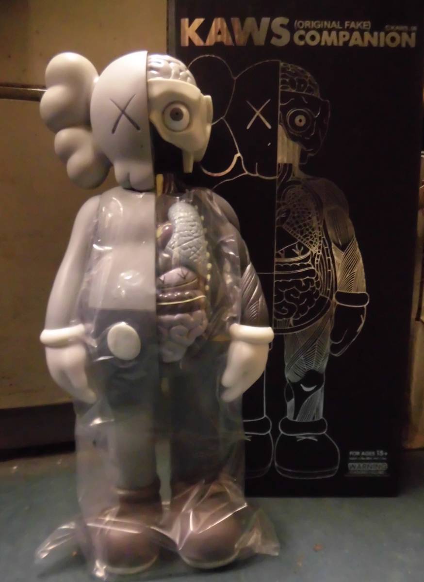 KAWS COMPANION カウズ コンパニオン メディコムトイ 人体模型 グレー 高さ:36cmくらい J303