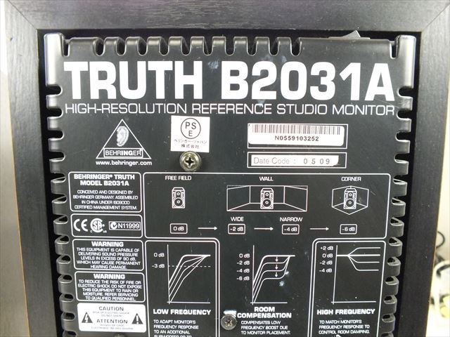 ☆ BEHRINGER ベリンガー TRUTH B2031A スピーカー 中古 現状品