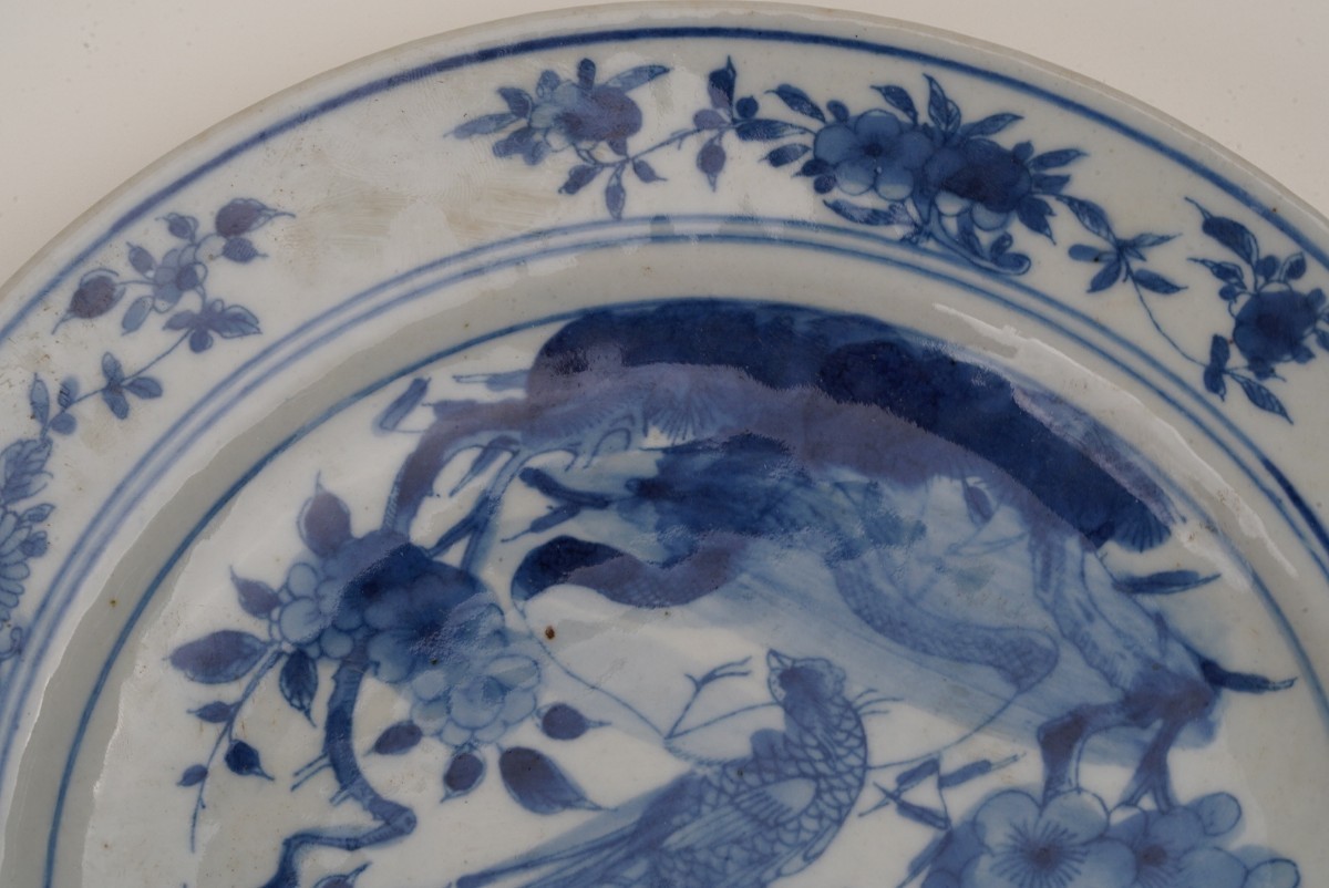 2430 骨董　染付青花　龍文　蓋物　置物　時代物 2430 骨董 染付青花 龍文 蓋物 置物 時代物