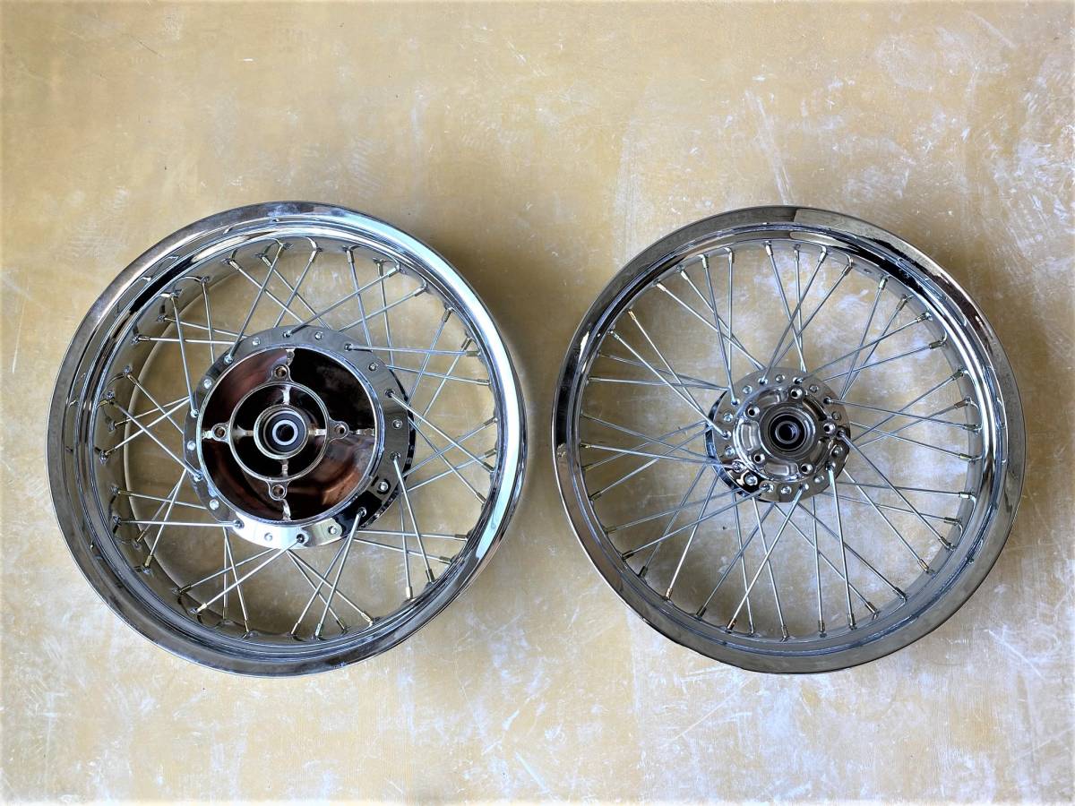 ゼファーΧ メッキ スポークホイール/車検対応ZR400G前後18インチBEET