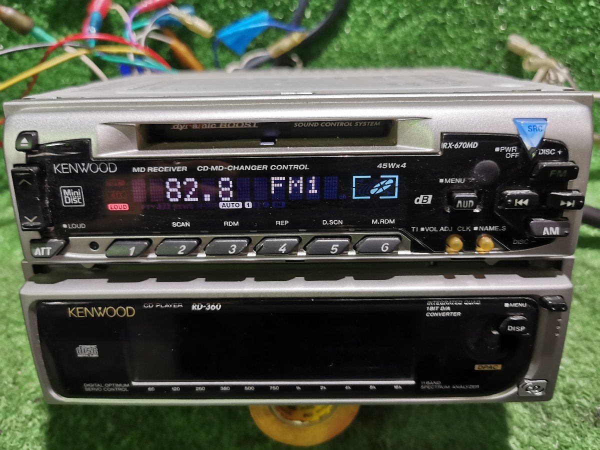 KENWOOD ケンウッド RX-670MD + RD-360 1din+1din ラジオ CD MD 