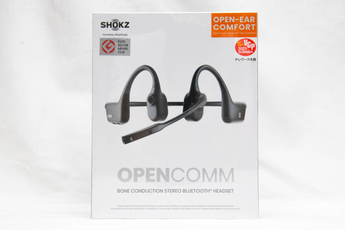 [290] ☆送料無料☆新品未開封☆ SHOKZ OPENCOMM BLACK C102 ビジネスモデル 骨伝導イヤホン