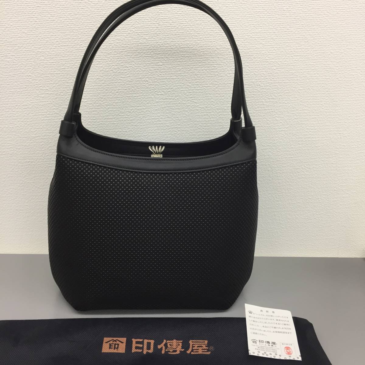 印傳屋 ハンドバッグ INDENYA ディアスキン 印伝屋＊INDENYA