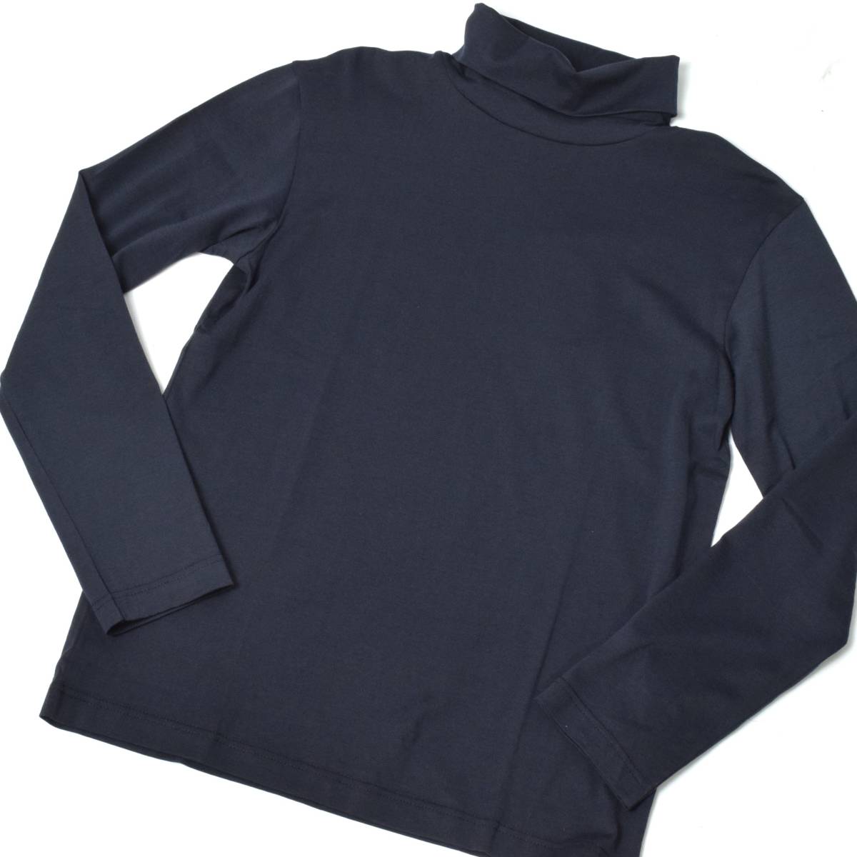 未使用 SUNSPEL サンスペル タートル カットソー S イギリス製 ネイビー ハイネック