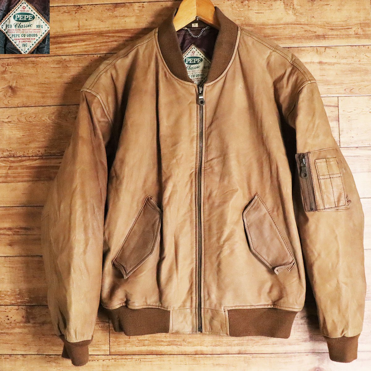 K4S/s4.21-1 PEPE レザーフライトジャケット 本革 レザージャケット MA 