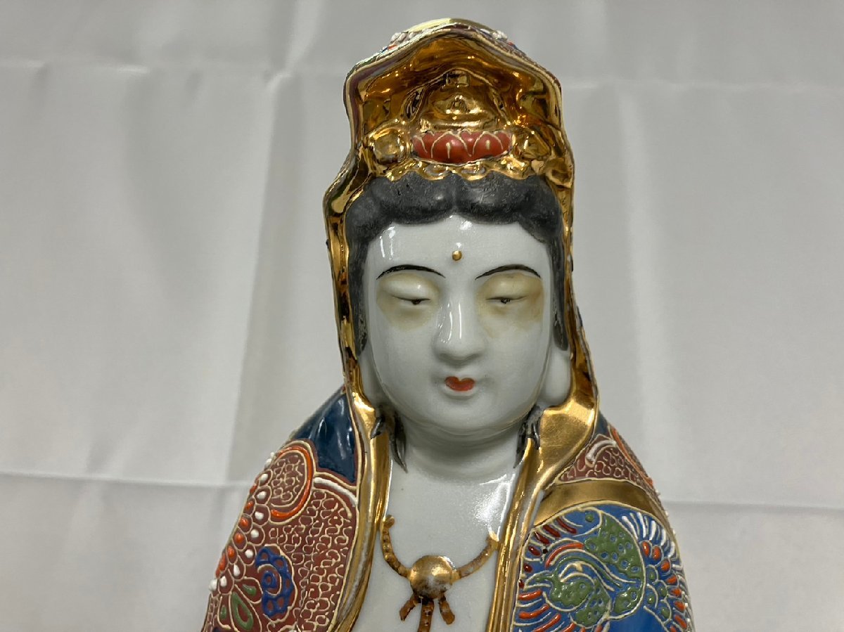 中古品】『9-176』九谷焼 観音様 置物 九谷 観音菩薩 陶器(仏像)｜売買
