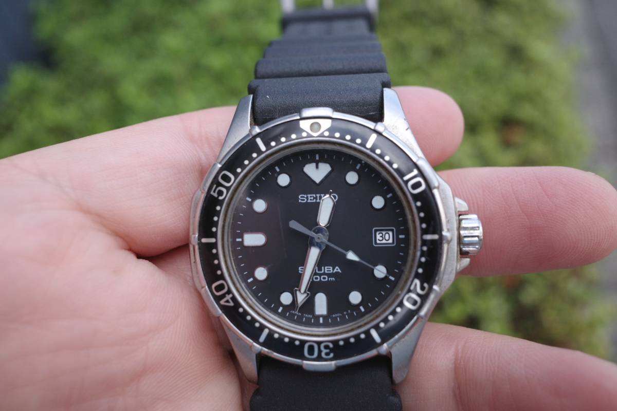 SEIKO SCUBA 200m 7N35-600A セイコー ダイバー クオーツ アイボリー