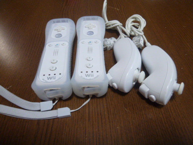 RSJN092【送料無料 動作確認済】Wii リモコン モーションプラス　ジャケット ストラップ　ヌンチャク　ホワイト　白　純正品 2個セット