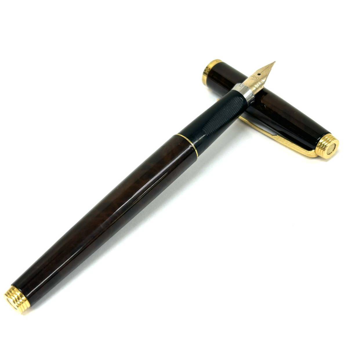 1円 パーカー PARKER 万年筆 ペン 筆記用具 ペン先585 チェック柄 全長