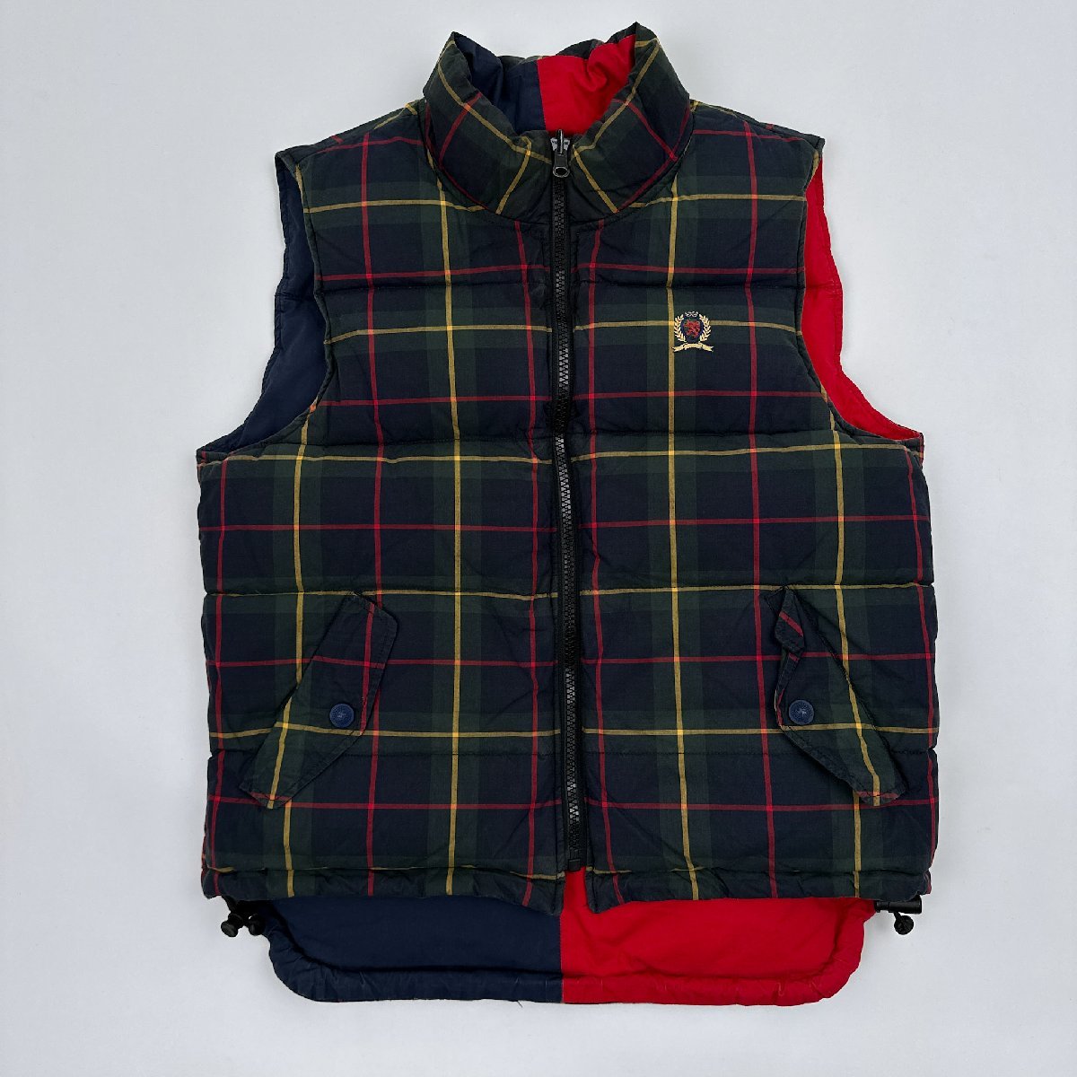 90s TOMMY HILFIGER リバーシブルフラッグダウンベスト XL