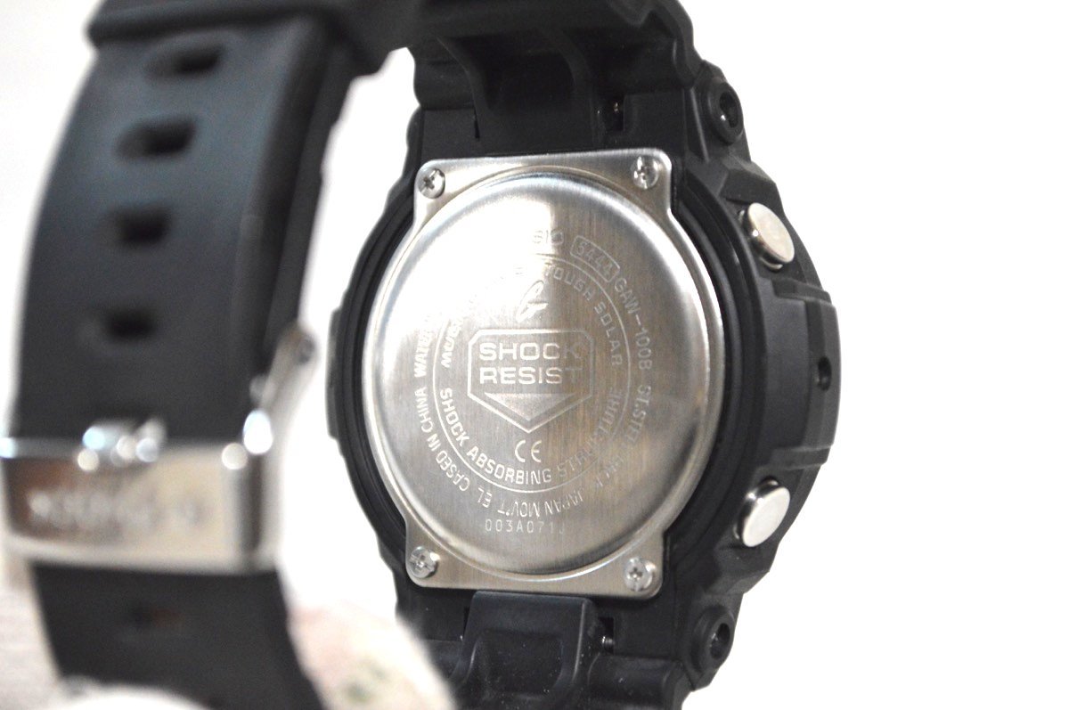 ②きり 10キロ 1円○美品○動作OK○カシオ G-SHOCK GAW-100B○ブラック×ブルー 黒青