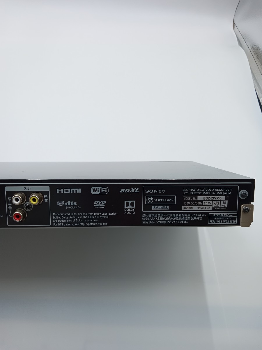 ☆SONY ソニー ブルーレイディスクレコーダー BDZ-ZW550 DVDレコーダー