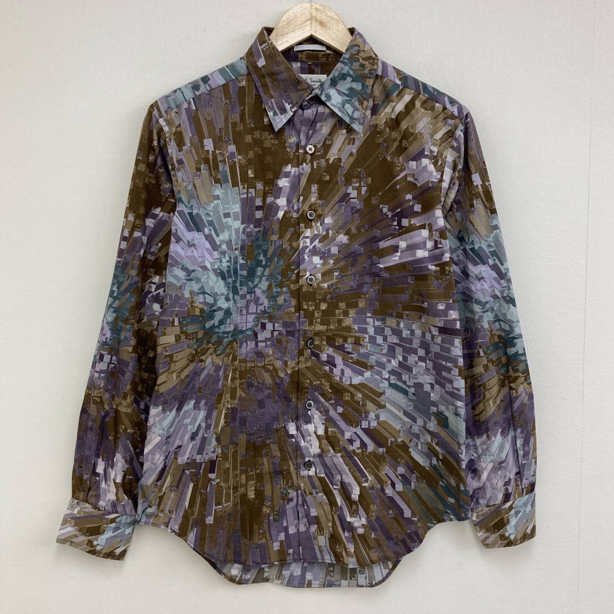 Paul Smith LONDON グラフィック 総柄 長袖シャツ メンズ Mサイズ 日本製 ポールスミス ロンドン 柄シャツ ボタニカル フローラル 3090245