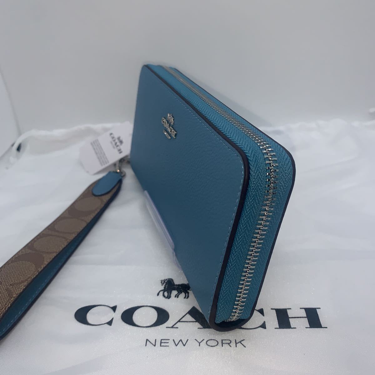 新品未使用 COACH(コーチ) 長財布 シグネチャー ブルー☆ CK427 (男性 