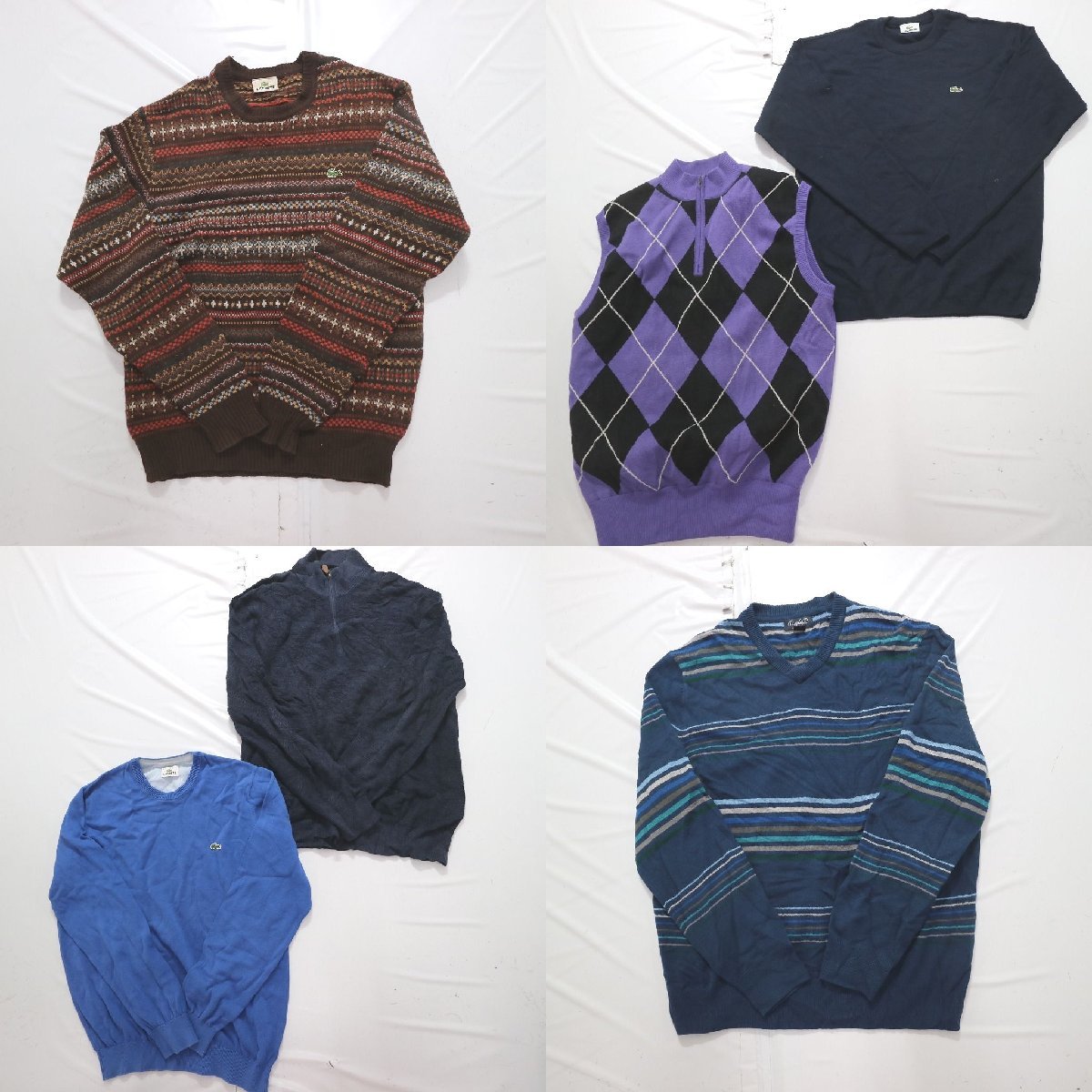 ◎ブランドMIXニット set ラコステ ブルックス 他 (メンズM) 6枚セット まとめ売り 古着卸 1円スタート KN2-6 MP7980