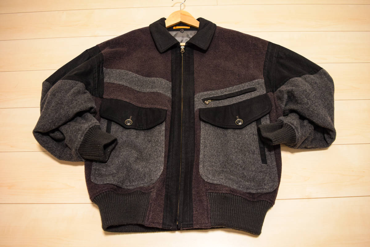 LANCEL ランセル ウール フルジップ スタジャン ジャケット アウター L 冬 (H00100806)