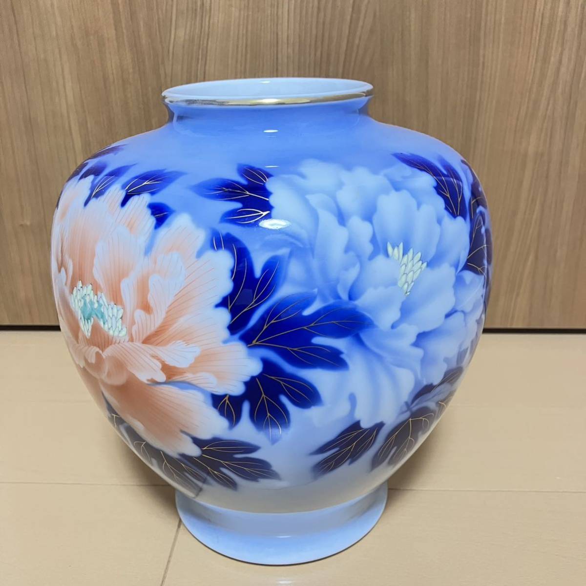 深川製磁 花瓶 花器 深川 宮内庁御用達 金彩 有田焼 深川製磁