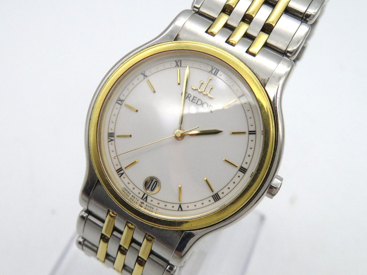 ◆1円◇稼働◇　セイコー　9572-6000　クレドール　ホワイト　クオーツ　ユニセックス　腕時計　　D47602