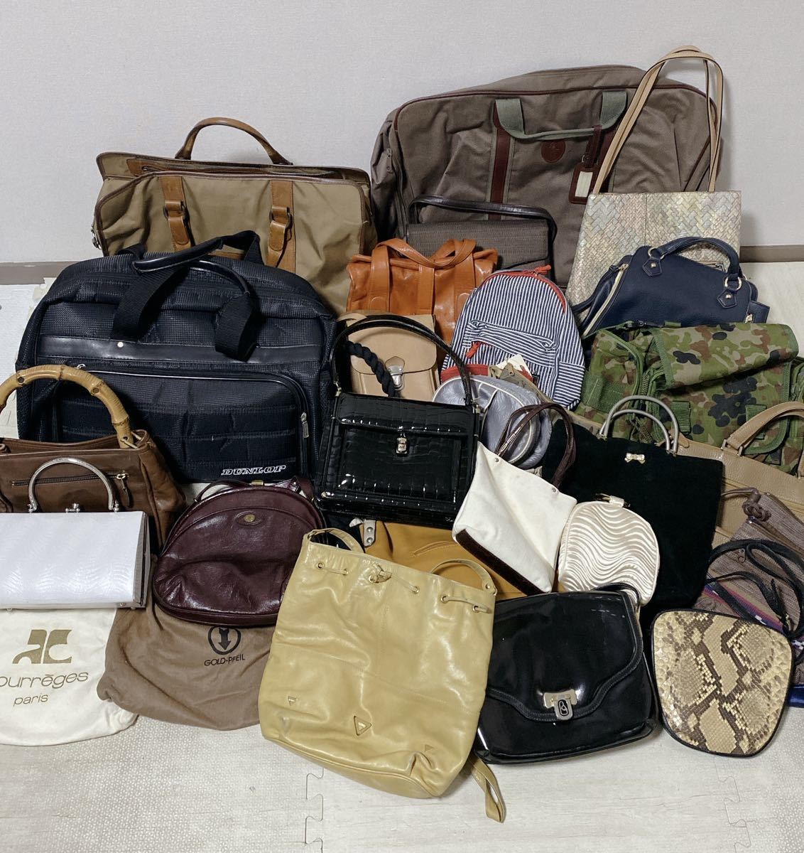 バッグ大量まとめ BALLY DUNLOP GOLD-PFEIL 等 クロコダイル ワニ革 ブランドバッグ有り ミリタリーバッグ トートバッグ ハンドバッグ 