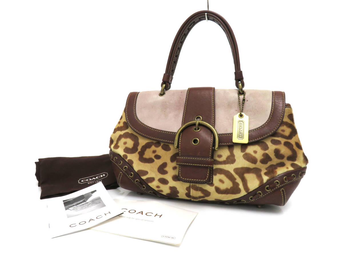 11158 COACH コーチ ソーホー バックル金具 レオパード ヒョウ柄 