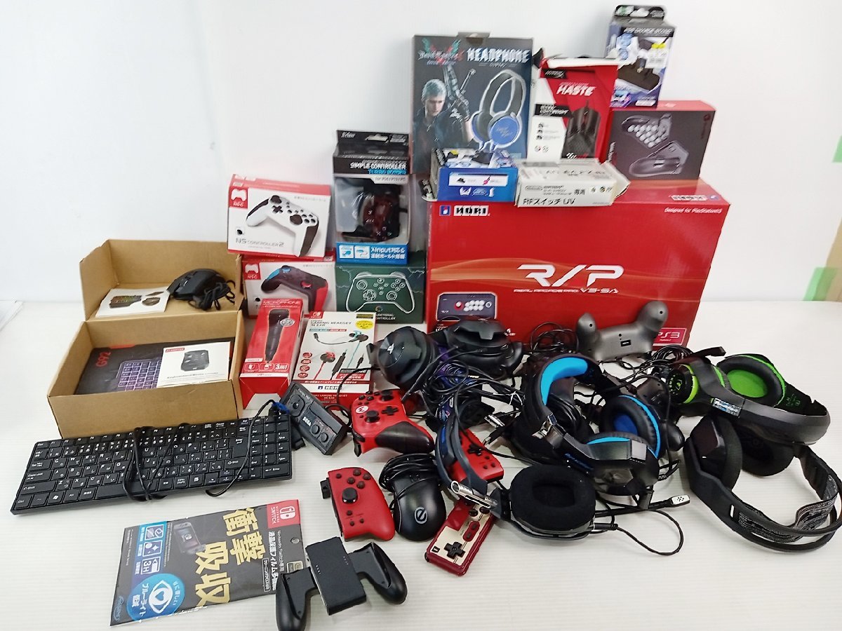 [BB-4-4] PS系 スイッチ PC ヘッドセット マウス キーボード など ゲーム コントローラー 周辺機器 まとめ売り ジャンク