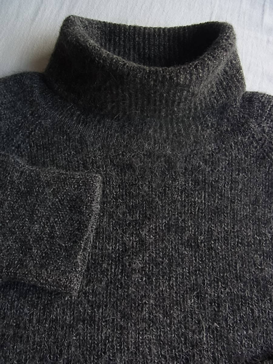 gim ジム アルパカ100% タートルネックセーター　サイズ L ダークグレー
