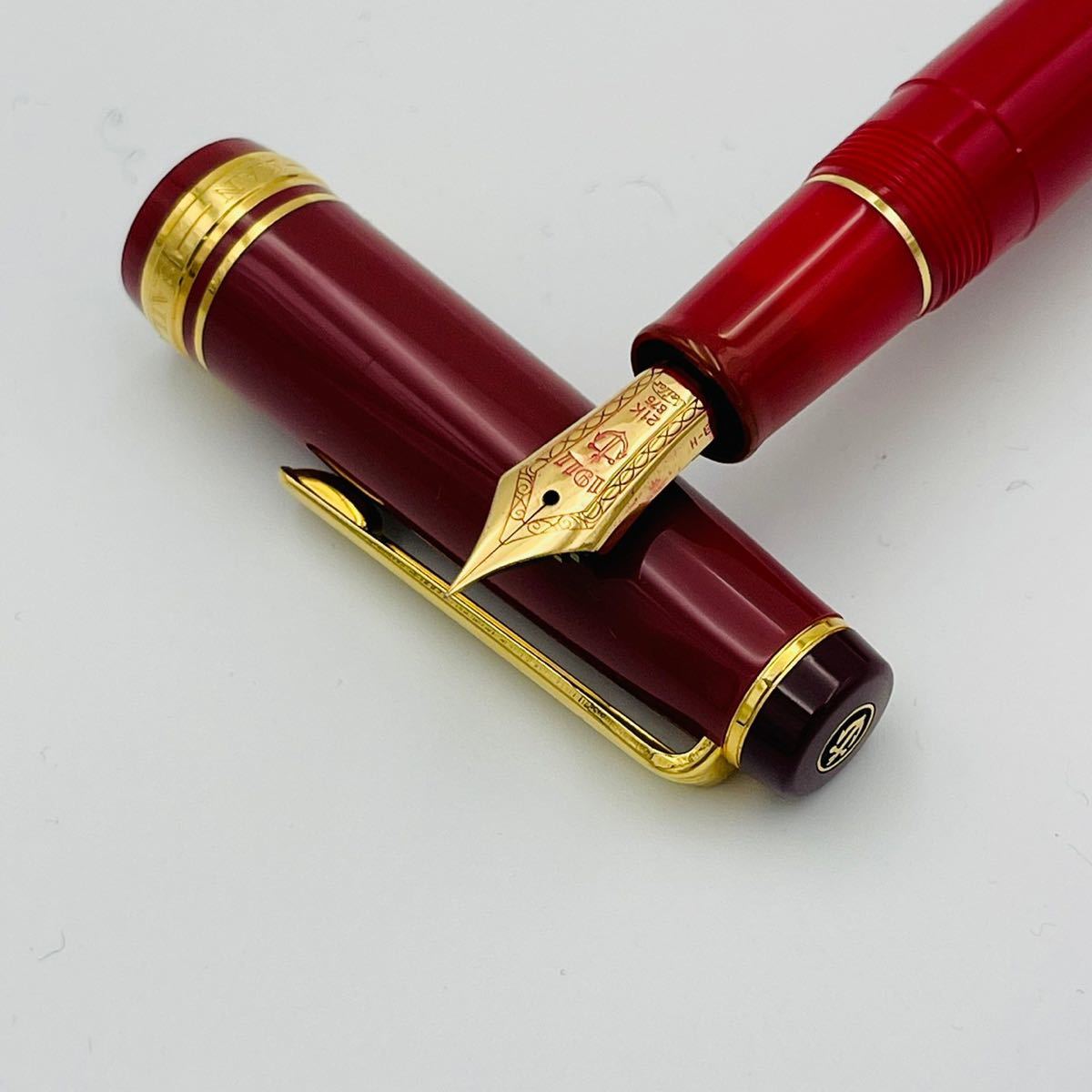 美品 SAILOR セイラー 還暦万年筆 21K 875 H-B 赤 レッド コンバーター