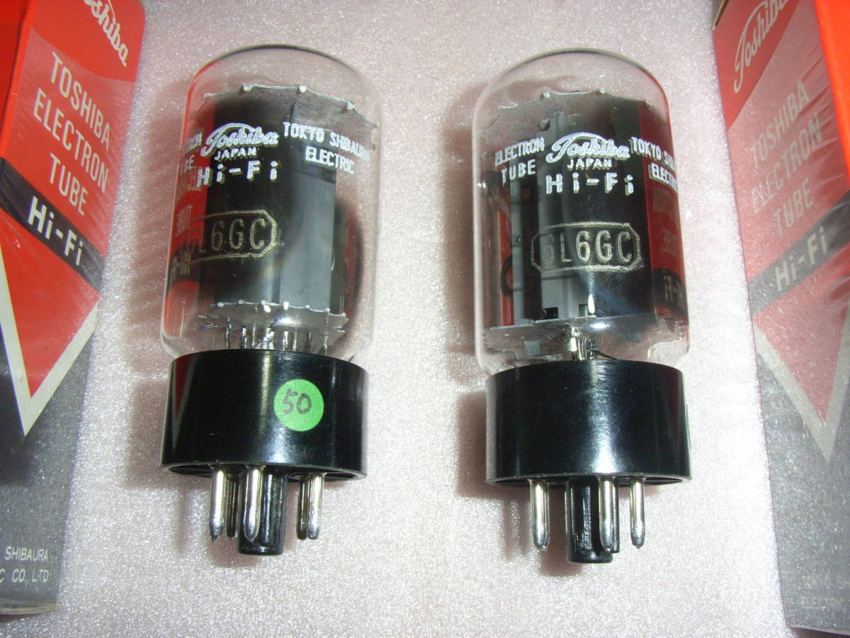 東芝 Hi-Fi 6L6GC ペア2本組 真空管 東芝 6L6GC Hi-Fi ペア 2組