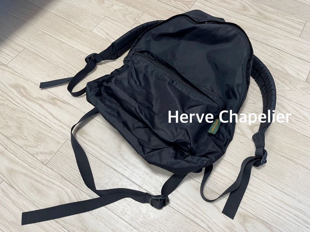 Herve Chapelier エルベシャプリエ ナイロンデイパック ブラック／978N 