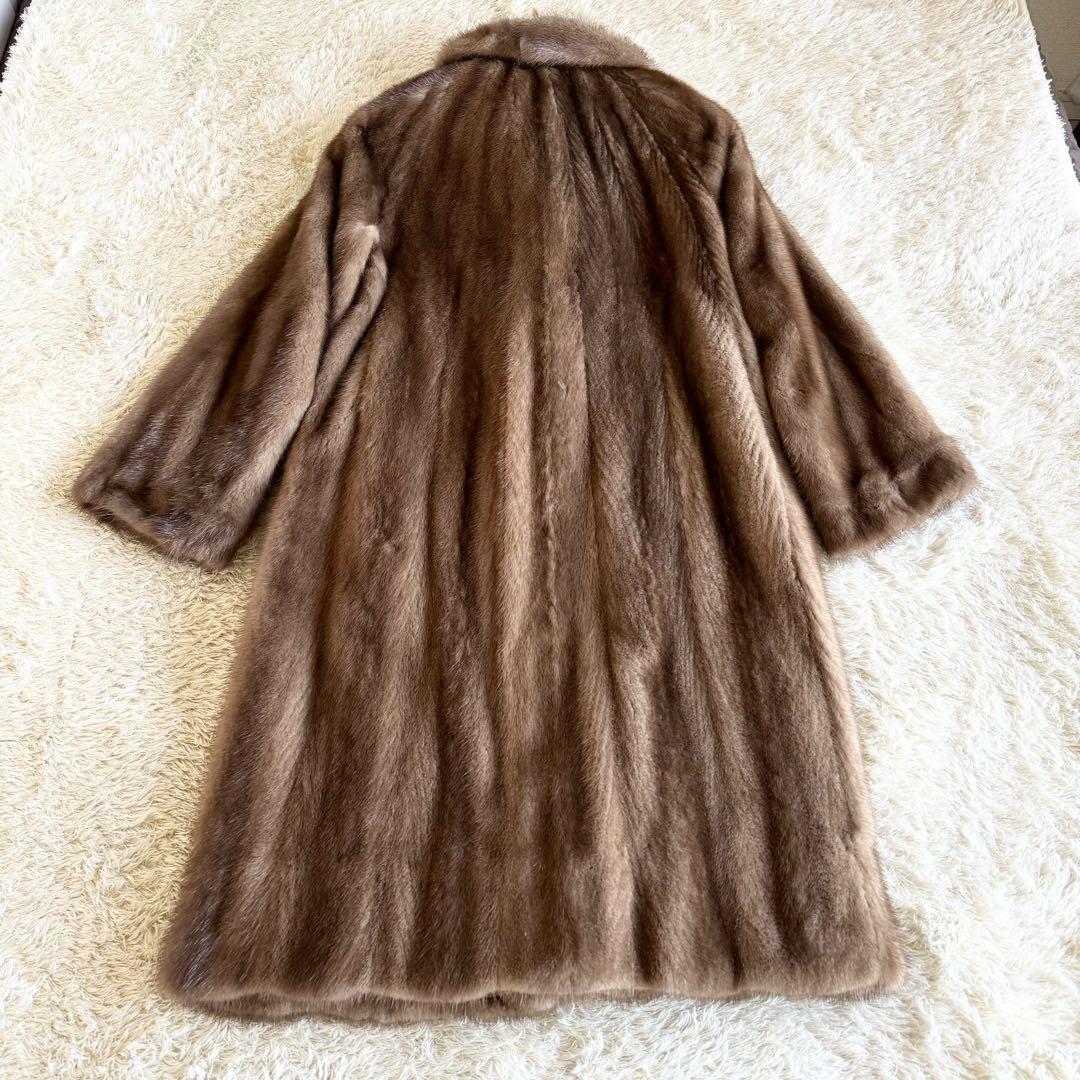 大きめ極美品 ミンクファーコート ガウンコート ロングコート 毛皮 