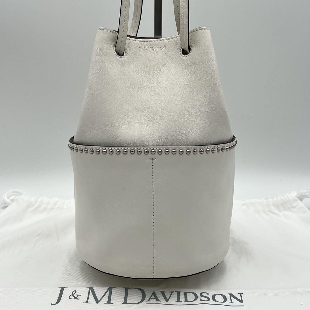 J&M DAVIDSON ホワイト　レザー　ミニデイジー 美品】J&M DAVIDSON ミニデイジー トートバッグ スタッズ ホワイト