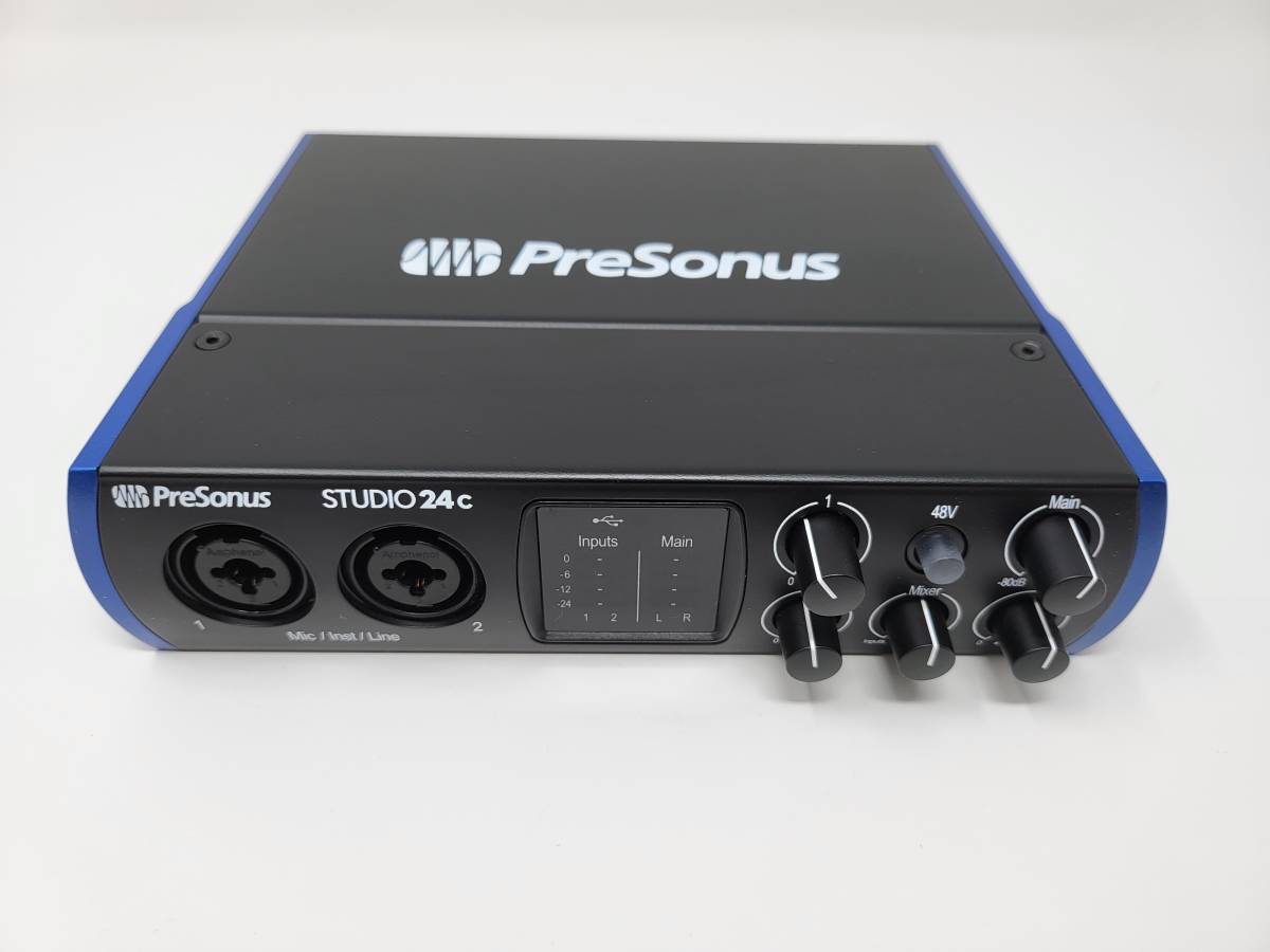 ■美品■PreSonus オーディオインターフェイス Studio 24c オーディオ/MIDIインターフェース 24Bit 192kHz 2入出力USB-C互換 動作確認済