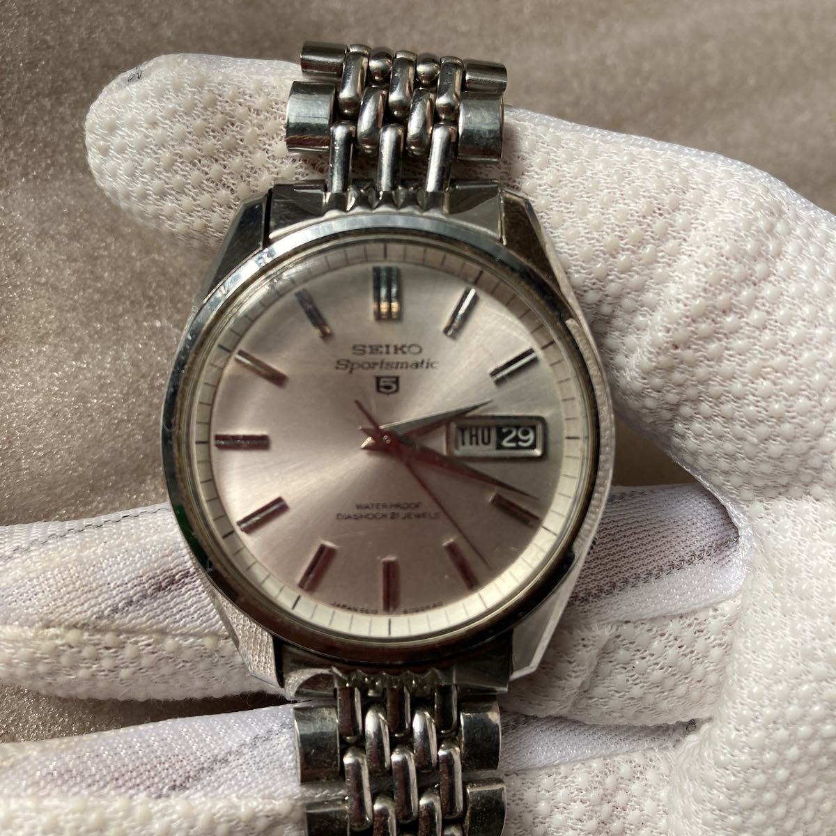 S04 1円〜 稼動品 SEIKO セイコー SEIKO 5 Sportsmatic スポーツマチック 6619-8060 DIASHOCK 21石 デイデイト 自動巻 メンズ ジャンク